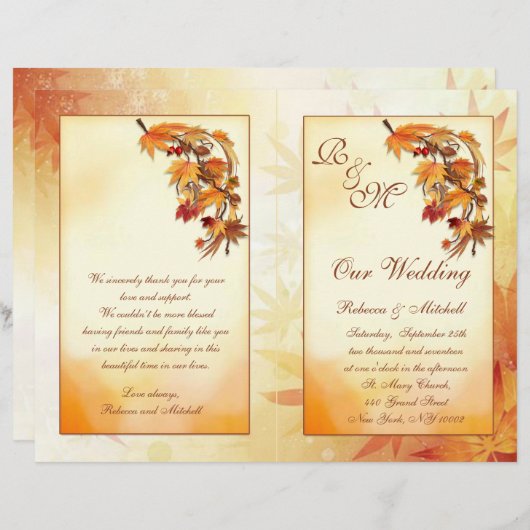 Rood, goud, bruine herfst (Voorkant / Achterkant)