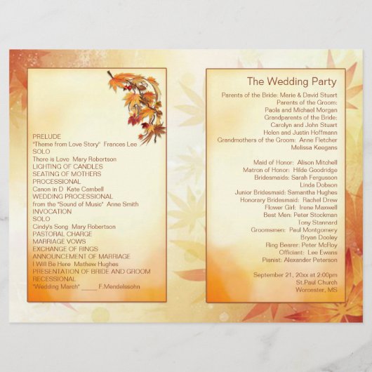 Rood, goud, bruine herfst (Achterkant)