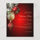 Rood goud business kerstfeest uitnodiging (Voorkant)