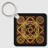 Rood & Goud Celtic Design Sleutelhanger (Voorkant)