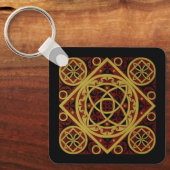 Rood & Goud Celtic Design Sleutelhanger (Voorkant)