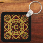 Rood & Goud Celtic Design Sleutelhanger (Achterkant)