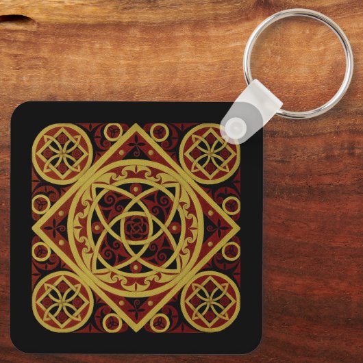 Rood & Goud Celtic Design Sleutelhanger (Achterkant)