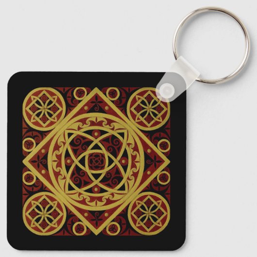 Rood & Goud Celtic Design Sleutelhanger (Achterkant)