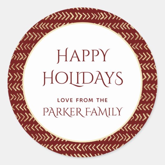 Rood Goud Chevrons Named Stickers (Voorkant)