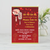 Rood & Goud Chinees Nieuwjaarsfeest Kaart (Staand voorkant)