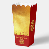 Rood Goud Chinees Paard papier-cut 2026 FBPop Bedankdoosjes (Achterkant)