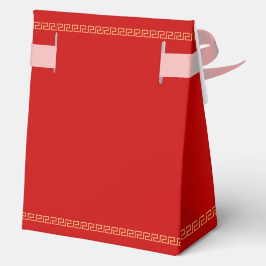 Rood goud Chinese bruiloft draak en feniks Bedankdoosjes (Achterkant)