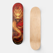 Rood & Goud Chinese Draak Persoonlijk Skateboard (Voorkant)