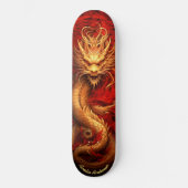 Rood & Goud Chinese Draak Persoonlijk Skateboard (Voorkant)
