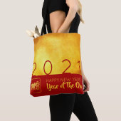 Rood Goud Chinese Ox papier gesneden 2021 AoTB Tote Bag (Dichtbij)