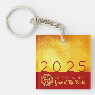 Rood Goud Chinese Slang papier-cut 2025 ASqK Sleutelhanger
