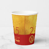 Rood Goud Chinese Slang papier-cut 2025 PC Papieren Bekers (Rechts)