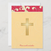 Rood, goud, Christelijk kruis, Vrijgezellenfeest K Kaart (Achterkant)