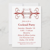 Rood & Goud Cocktail Party Uitnodigingen (Voorkant)