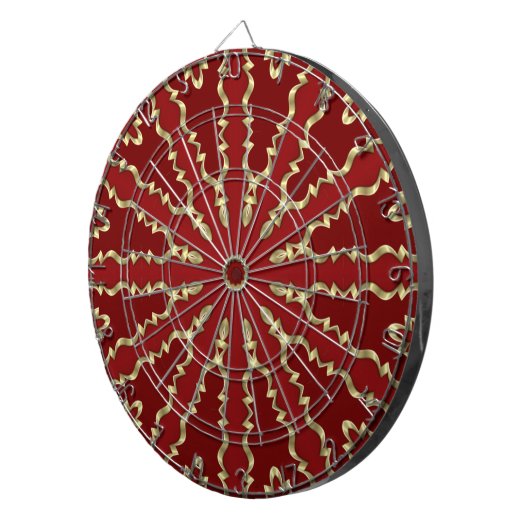 Rood Goud Decoratief Dartbord (Voorkant Rechts)