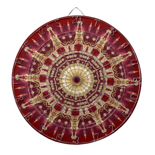 Rood Goud Decoratief Dartbord (Voorkant)