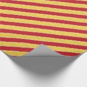 Rood Goud Diagonale Strepen Faux Gescheurde Kerstm Cadeaupapier (Hoek)