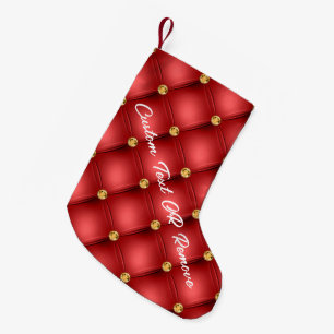 Rood Goud Diamant Aangepaste Naam Kerst Kous Kleine Kerstsok