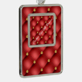 Rood Goud Diamant Aangepaste Tekst Kerst Ornament (Rechts)