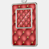 Rood Goud Diamant Aangepaste Tekst Kerst Ornament (Links)