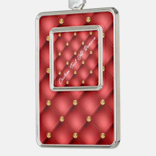 Rood Goud Diamant Aangepaste Tekst Kerst Ornament (Links)