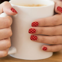 Rood goud diamant gelooid leder Minx Nail Art