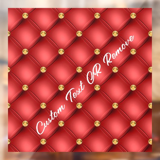 Rood Goud Diamant Getuft Aangepaste Tekst Venster Raamsticker (Vel 2)