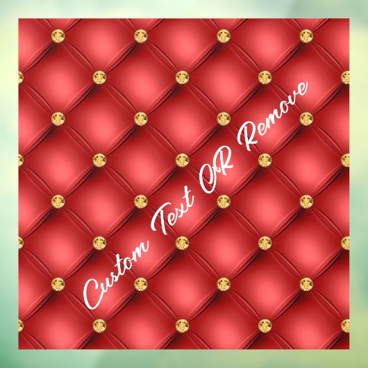 Rood Goud Diamant Getuft Aangepaste Tekst Venster  Raamsticker (Vel 3)