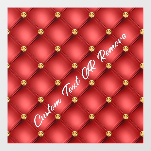 Rood Goud Diamant Getuft Aangepaste Tekst Venster  Raamsticker (Vel)