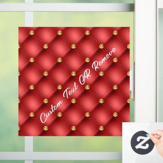 Rood Goud Diamant Getuft Aangepaste Tekst Venster  Raamsticker (Huis)