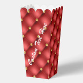 Rood Goud Diamant Getuft Custom Tekst Popcorn Box Bedankdoosjes (Voorkant)