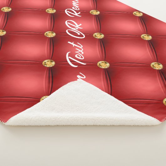 Rood Goud Diamant Getuft Custom Tekst Sherpa Deken (3/4)