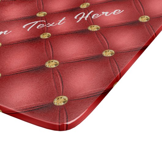 Rood Goud Diamant Getuft Custom Tekst Snijplank (Hoek)