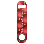 Rood Goud Diamant Getuft Custom Text Bar Key Speed Flessenopener (Voorkant)