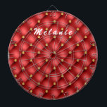 Rood Goud Diamant Tufted Custom Naam Dart Board Dartbord<br><div class="desc">Dartboards met Goud Diamond Tufted Leather Custom Text Name Red Gold Gepersonaliseerde Gift - Kies / Voeg uw favoriete tekst - Naam of verwijder tekst - Maak uw speciale Dart Board Gift - Formaat wijzigen en verplaatsen of verwijderen en voeg tekst / elementen toe met aanpassingstool. Kies je favoriete lettertype...</div>