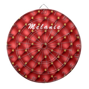 Rood Goud Diamant Tufted Custom Naam Dart Board Dartbord