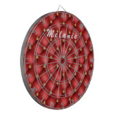 Rood Goud Diamant Tufted Custom Naam Dart Board Dartbord (Voorkant Links)