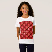 Rood Goud Diamant Tufted Custom Tekst T-Shirt (Voorkant volledig)