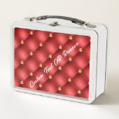 Rood Goud Diamanten Tuft Metalen Lunch Box Aangepa (Voorkant)