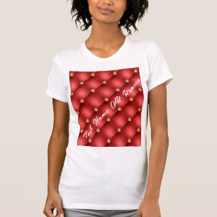 Rood Goud Diamanten Tufted Custom Tekst T-shirt