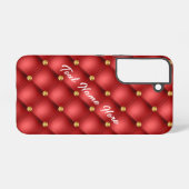 Rood Goud Diamond Tufted Aangepaste Tekst Jouw nam Samsung Galaxy Hoesje (Achterkant horizontaal)