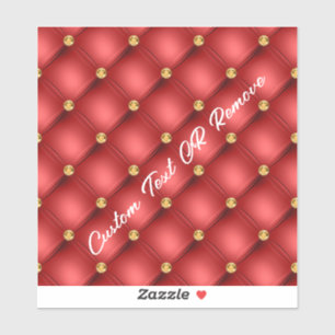 Rood Goud Diamond Tufted Custom Text Sticker
