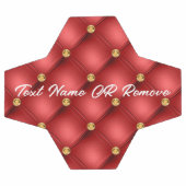 Rood Goud Diamond Tufted Custom Text Voetbal (Enkel)