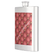 Rood Goud Diamond Tufted Jouw tekst Naam Flask Gif Flacon (Links)