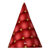 Rood Goud Diamonds Tufted Paper Party Pet Feesthoedjes (Rechts)