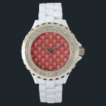 Rood Goud Diamonds Tufted Watch Horloge<br><div class="desc">Horloges met Red en Gold Diamond Tufted Leather Texture Luxury Golden Jewel Personalized Gift - U kunt ook jouw tekst / naam / meer toevoegen - Maak uw speciale horlogecadeau - Formaat wijzigen en verplaatsen of verwijderen en tekst / elementen toevoegen met aanpassingstool! Ontwerp door MIGNED. Zie mijn andere projecten/design...</div>