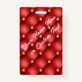 Rood Goud Edelsteen Aangepaste Tekst Naam Badge Sj (Achterkant)