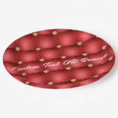 Rood Goud Edelsteen Papier Borden met Aangepaste T Papieren Bordje (Gekanteld)
