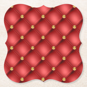 Rood Goud Edelsteen Papier Onderzetter